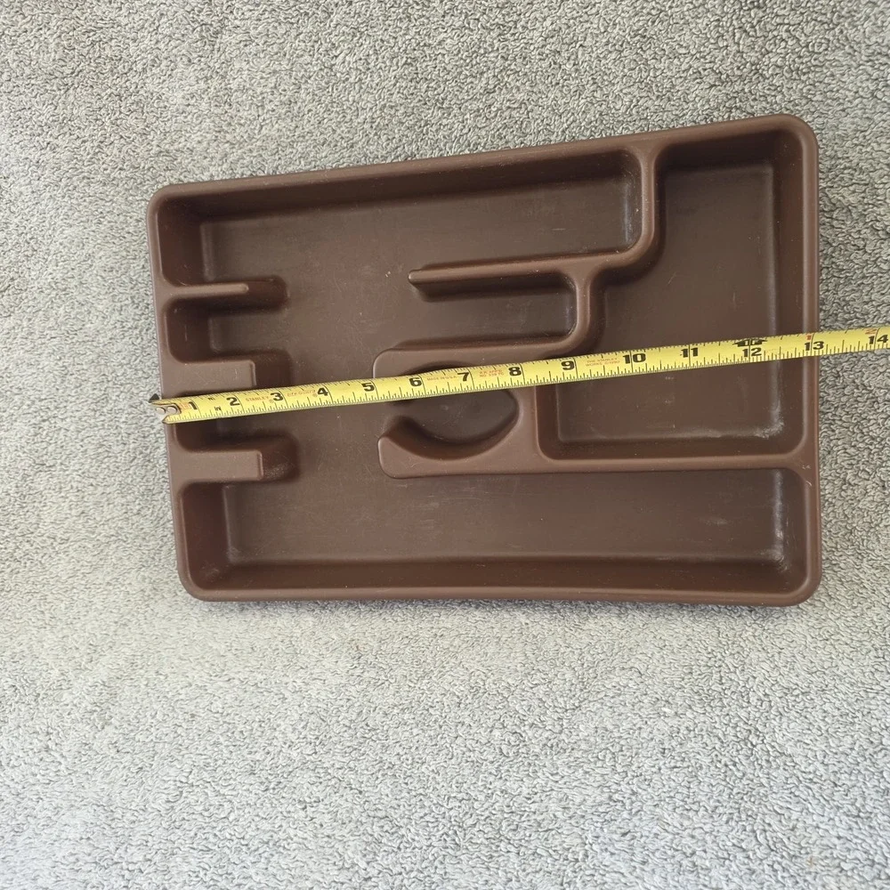 Vintage Rubbermaid Silverware Flatware Utensil Tray Chocolate Brown 2921